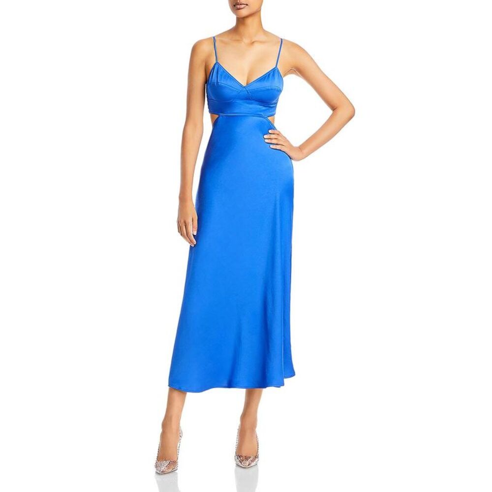 A.L.C. Womens Blakely Blue Open Back Long Formal Cocktail and Party Dress NWT